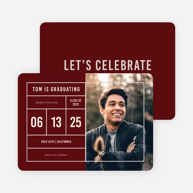Ticket to Freedom Graduation Announcements - Red