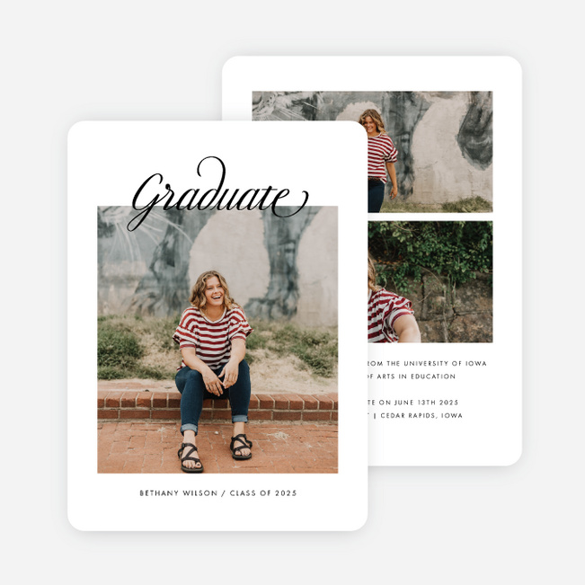 High Esteem Graduation Announcements & Graduation Invitations - White