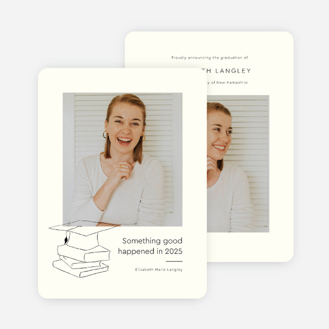 Studious One Graduation Announcements & Graduation Invitations - Beige