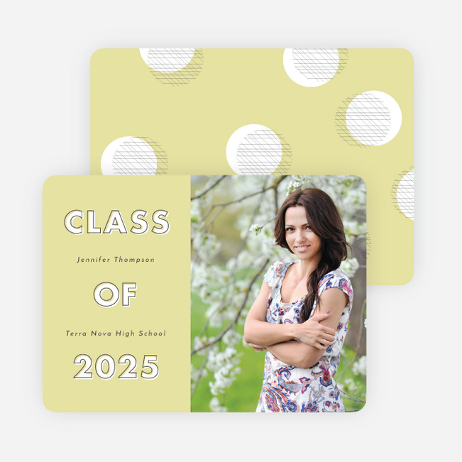 Modern Circles Graduation Announcements for High School - Green