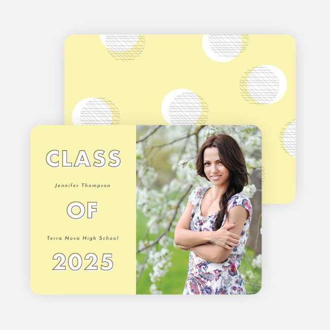 Modern Circles Graduation Announcements for High School - Yellow
