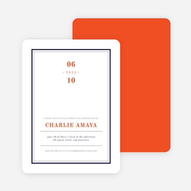 Modern Spin on Traditional Graduation Announcements - Red