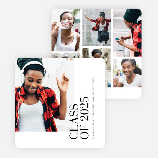 Photo Driven Graduation Announcements - Black