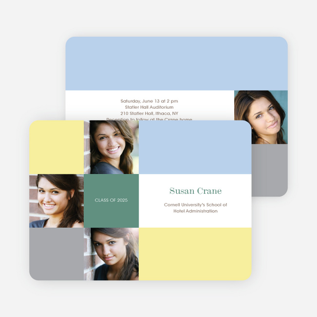Photo Graduation Invitations and Announcements - Blue