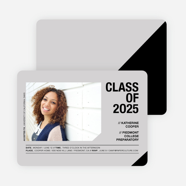 Unique Photo Graduation Announcements - Gray