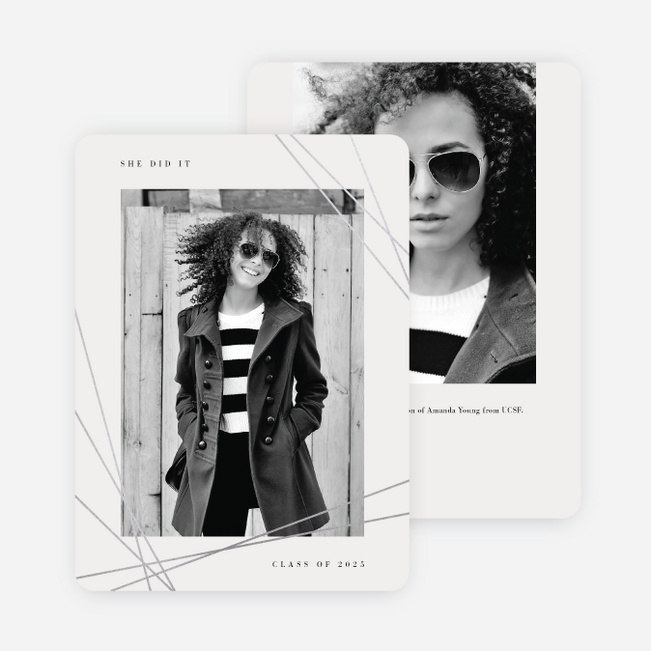 Foil Keepsake Graduation Party Invitations - Gray