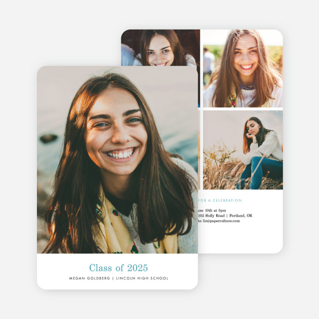 Minimal Type Graduation Announcements - Blue