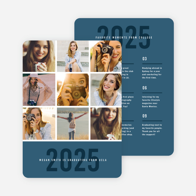 Review Time Graduation Announcements - Blue