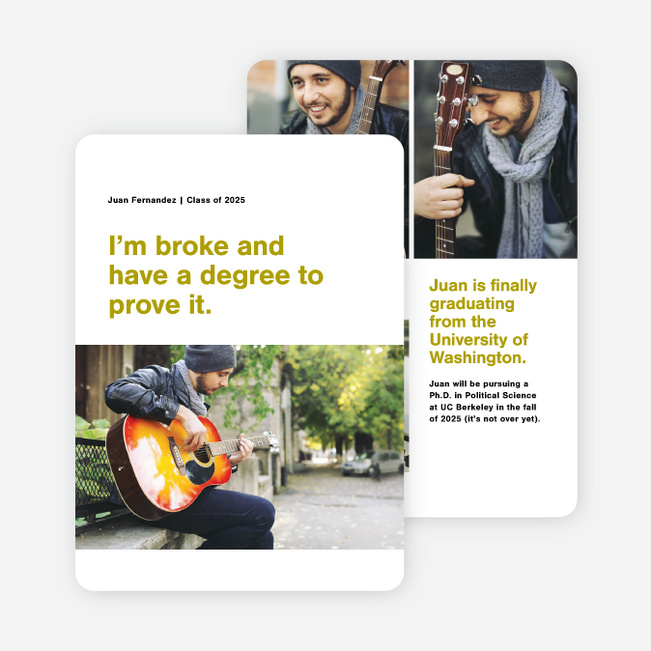 Split Screen Graduation Announcements - Green