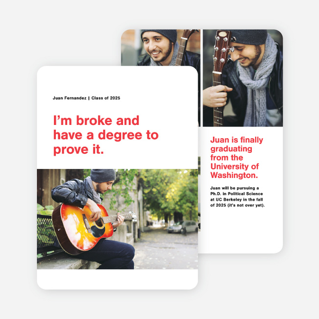 Split Screen Graduation Announcements - Red