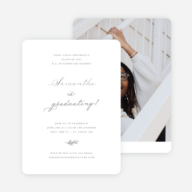 Artisanal Prestige Graduation Announcements & Graduation Invitations - Gray