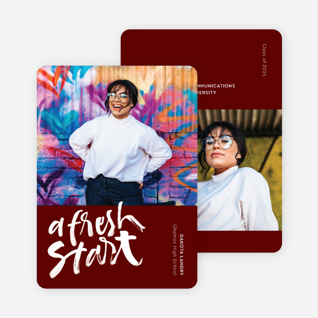 Bold Brushwork Graduation Announcements & Graduation Invitations - Red