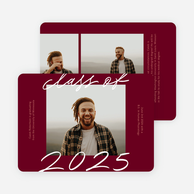 Casual Script Graduation Announcements & Graduation Invitations - Red