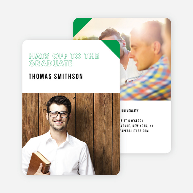 Fun Accents Graduation Invitations - Green