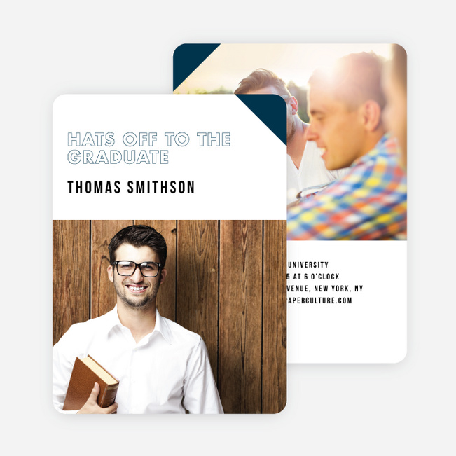 Fun Accents Graduation Invitations - Blue