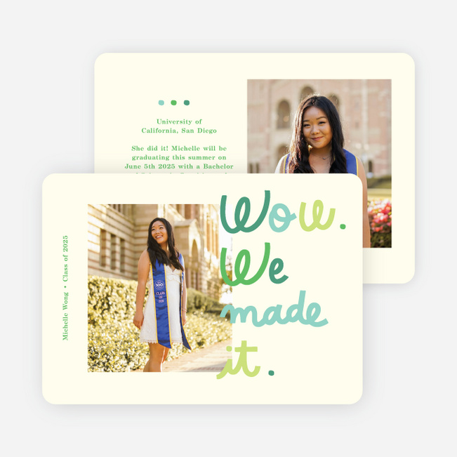 Happy News Graduation Announcements & Graduation Invitations - Green