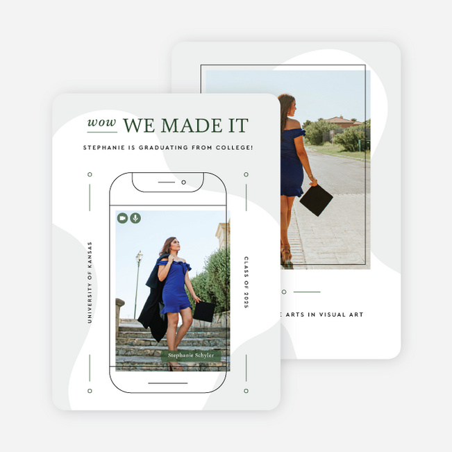 We Made It Graduation Announcements & Graduation Invitations - Green