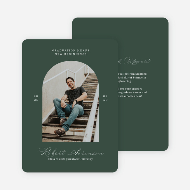 Archway to Beginnings Graduation Announcements & Graduation Invitations - Green