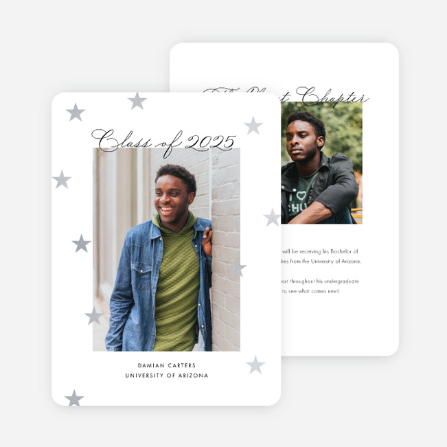 Foil Confetti Pop Graduation Announcements & Graduation Invitations - Gray