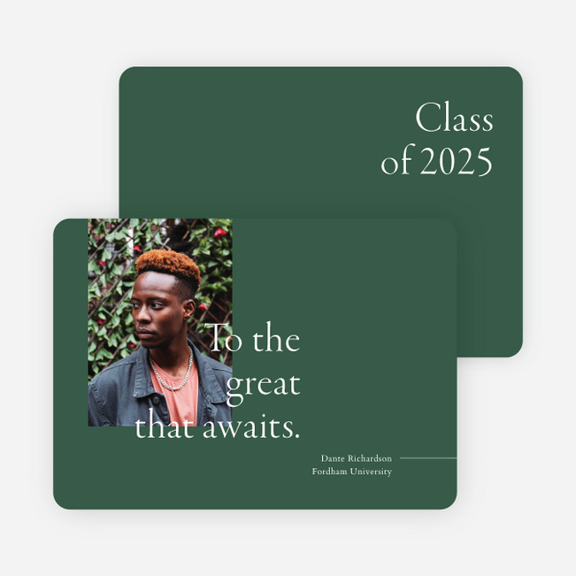 Greatness Awaits Graduation Announcements & Graduation Invitations - Green