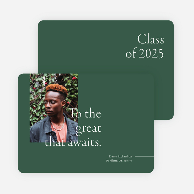 Greatness Awaits Graduation Announcements & Graduation Invitations - Green