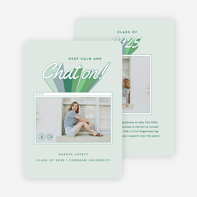 Keeping Calm Graduation Announcements & Graduation Invitations - Green