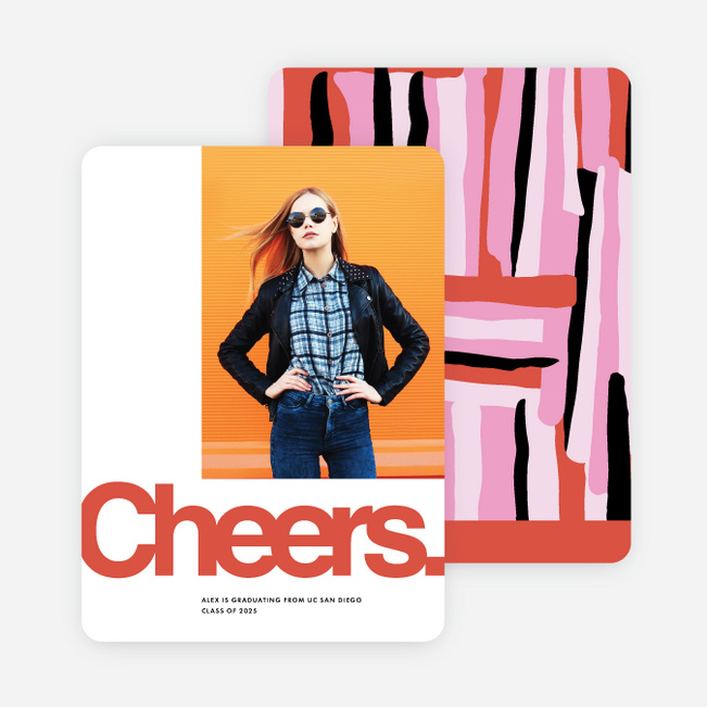 Painted Kudos  Graduation Announcements - Red