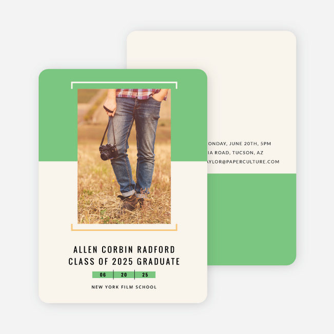 Two-Toned Graduation Invitations - Green