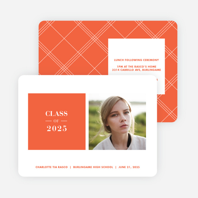Graduation Squares Invitations - Orange