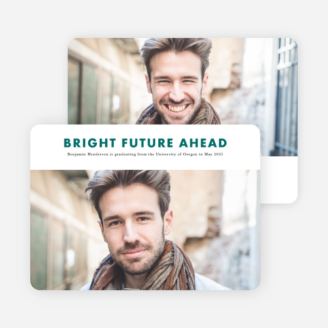 Modern Statement Graduation Announcements - Green