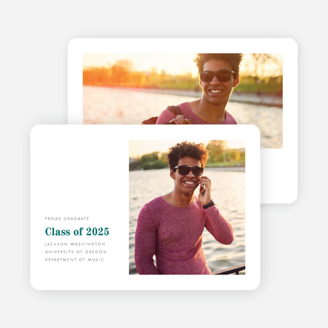 Side Frame Graduation Announcements - Green