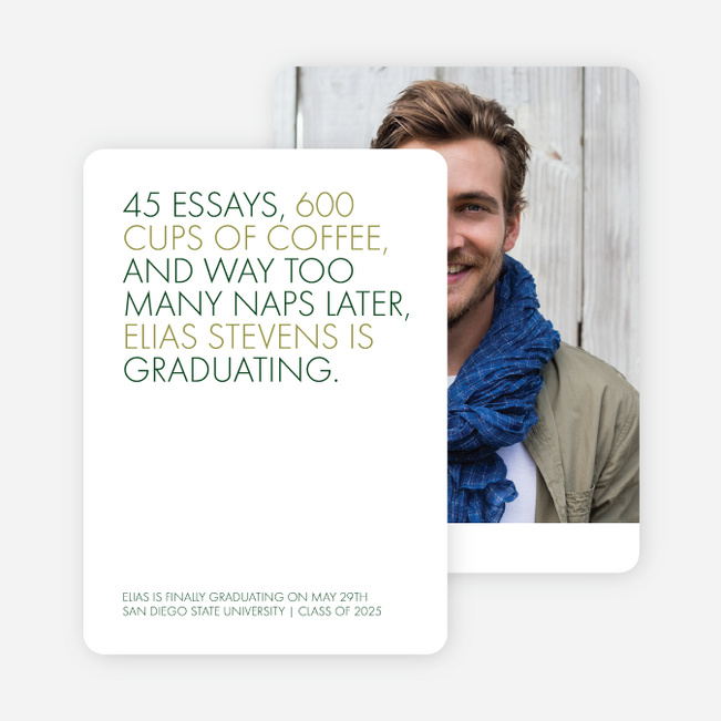 Wise Message Graduation Announcements - Green