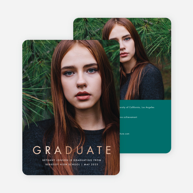 Foil Statement Graduation Invitations - Green