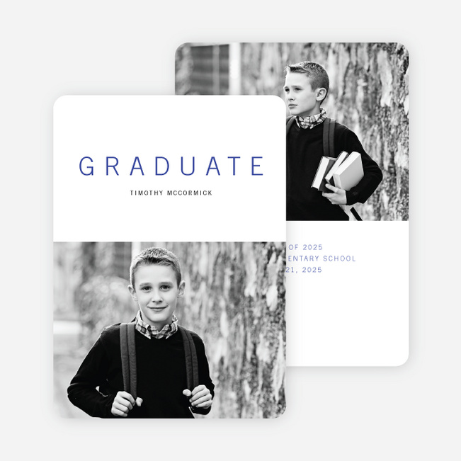 Simple Congrats Elementary Graduation Announcement - Red