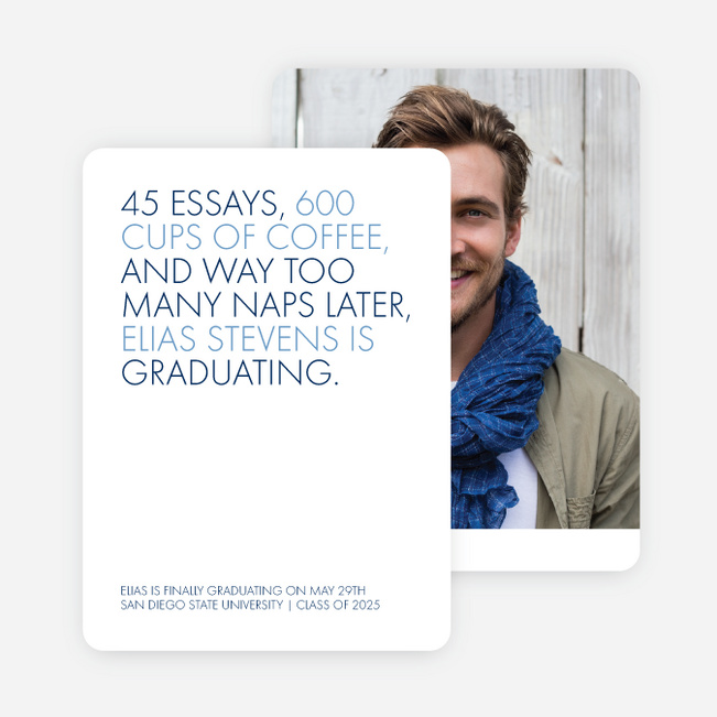 Wise Message Graduation Announcements - Blue