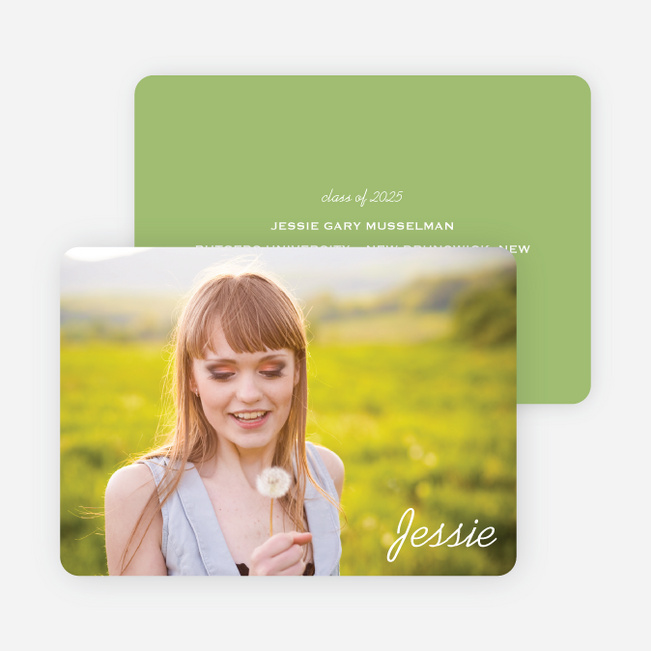 Chic Graduation Photo Announcements - Green
