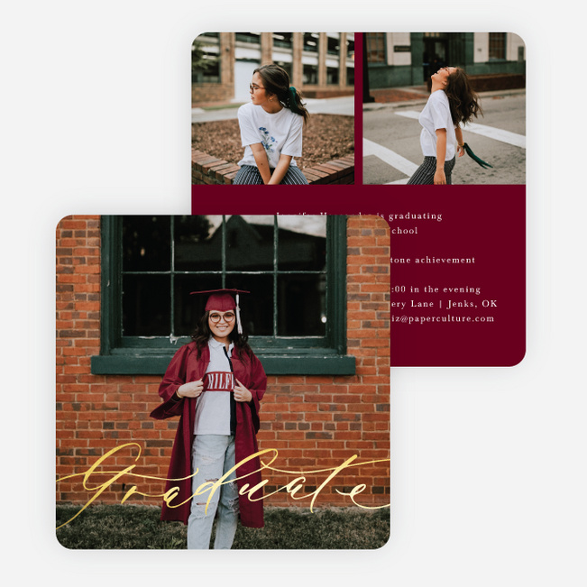 Foil Proud Moment Graduation Announcements & Graduation Invitations - Yellow