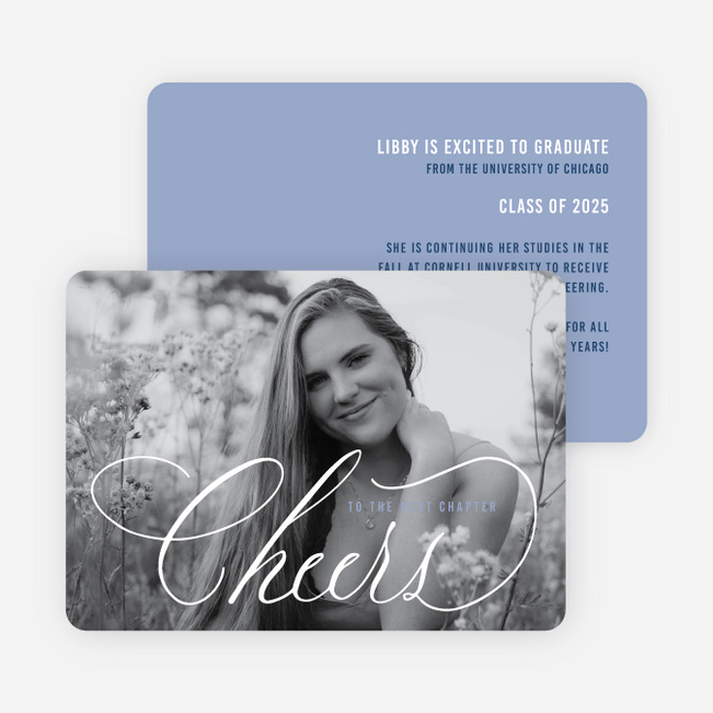 Blushing Cheers Graduation Announcements & Invitations - Blue