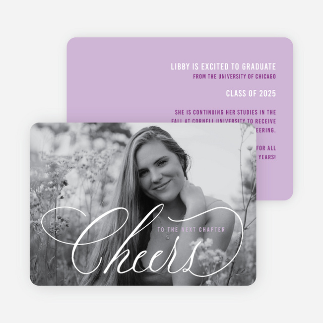 Blushing Cheers Graduation Announcements & Invitations - Purple
