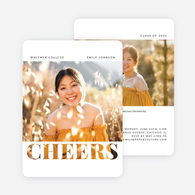 Cheerful Impression Graduation Announcements & Invitations - White