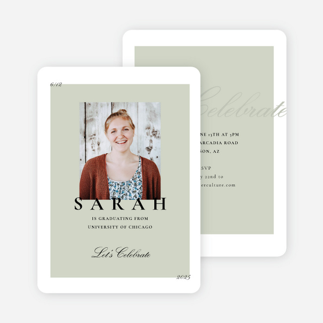 Elegant Celebrations Graduation Announcements & Invitations - Green