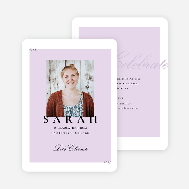 Elegant Celebrations Graduation Announcements & Invitations - Purple