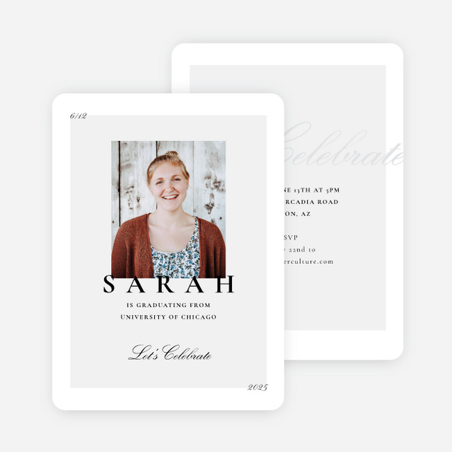 Elegant Celebrations Graduation Announcements & Invitations - Gray