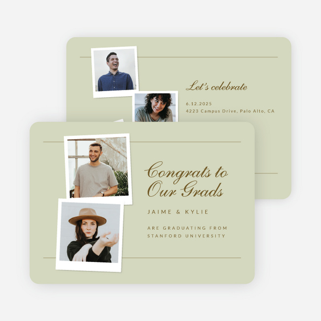 Scholarly Synergy Graduation Announcements & Invitations - Green
