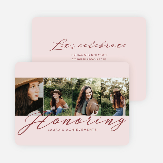 Heartfelt Honors Graduation Announcements & Invitations - Red