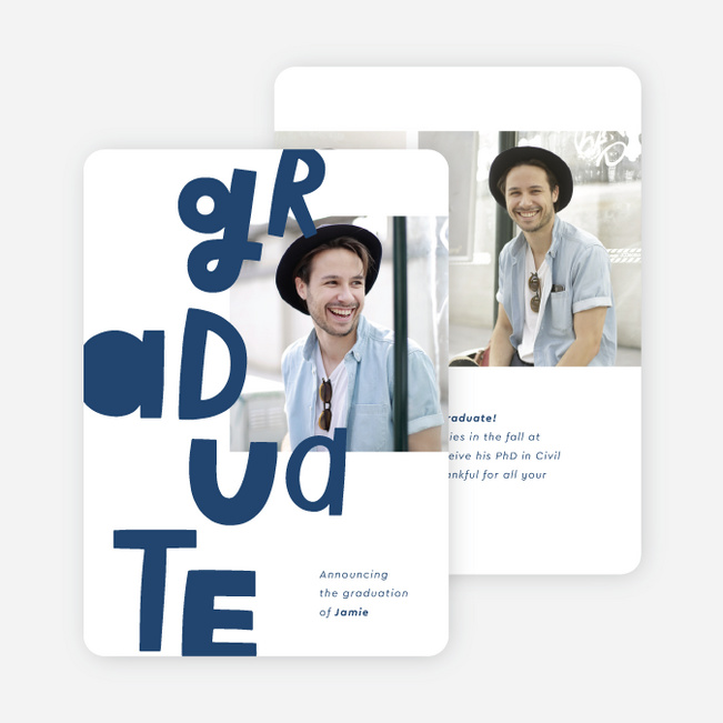 Leveling Up Graduation Announcements & Invitations - Blue