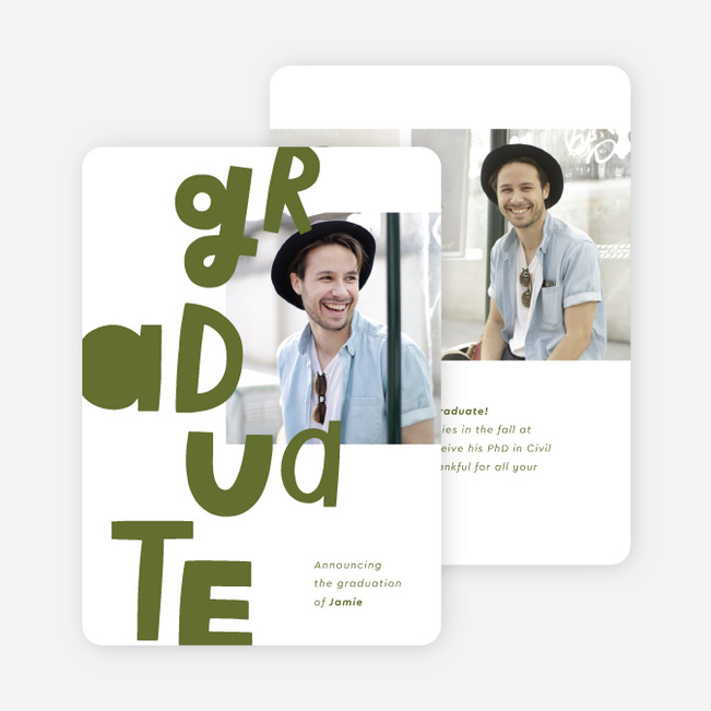 Leveling Up Graduation Announcements & Invitations - Green
