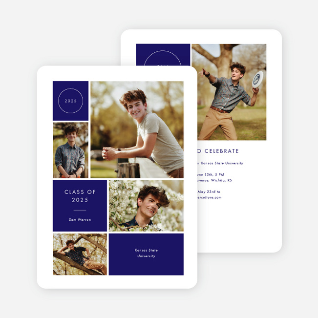 Milestone Montage Graduation Announcements & Invitations - Purple
