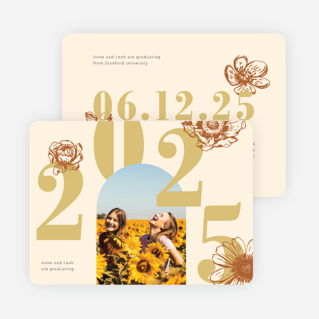 Blossoming Horizons Graduation Announcements & Invitations - Yellow