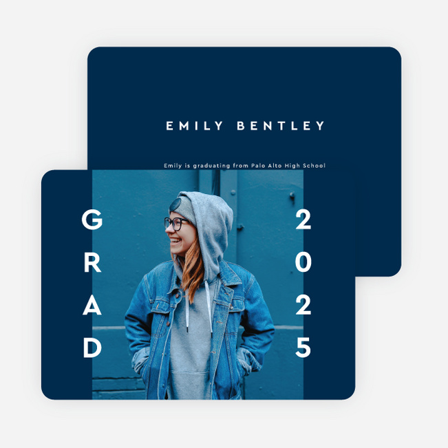 Bold Future Graduation Announcements & Graduation Invitations - Blue
